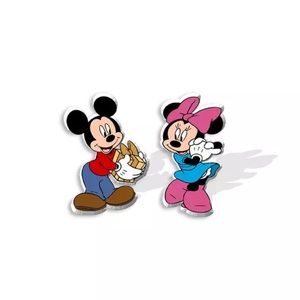 Minnie And Mickey Acrylic Stud Earrings